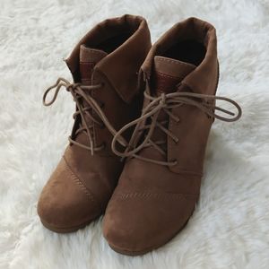 Mad Love wedge ankle boots, size 7 womens